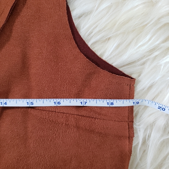 NWOT Anthropologie Solitaire Faux Suede Long Vest Single Button Size Medium - Picture 8 of 10